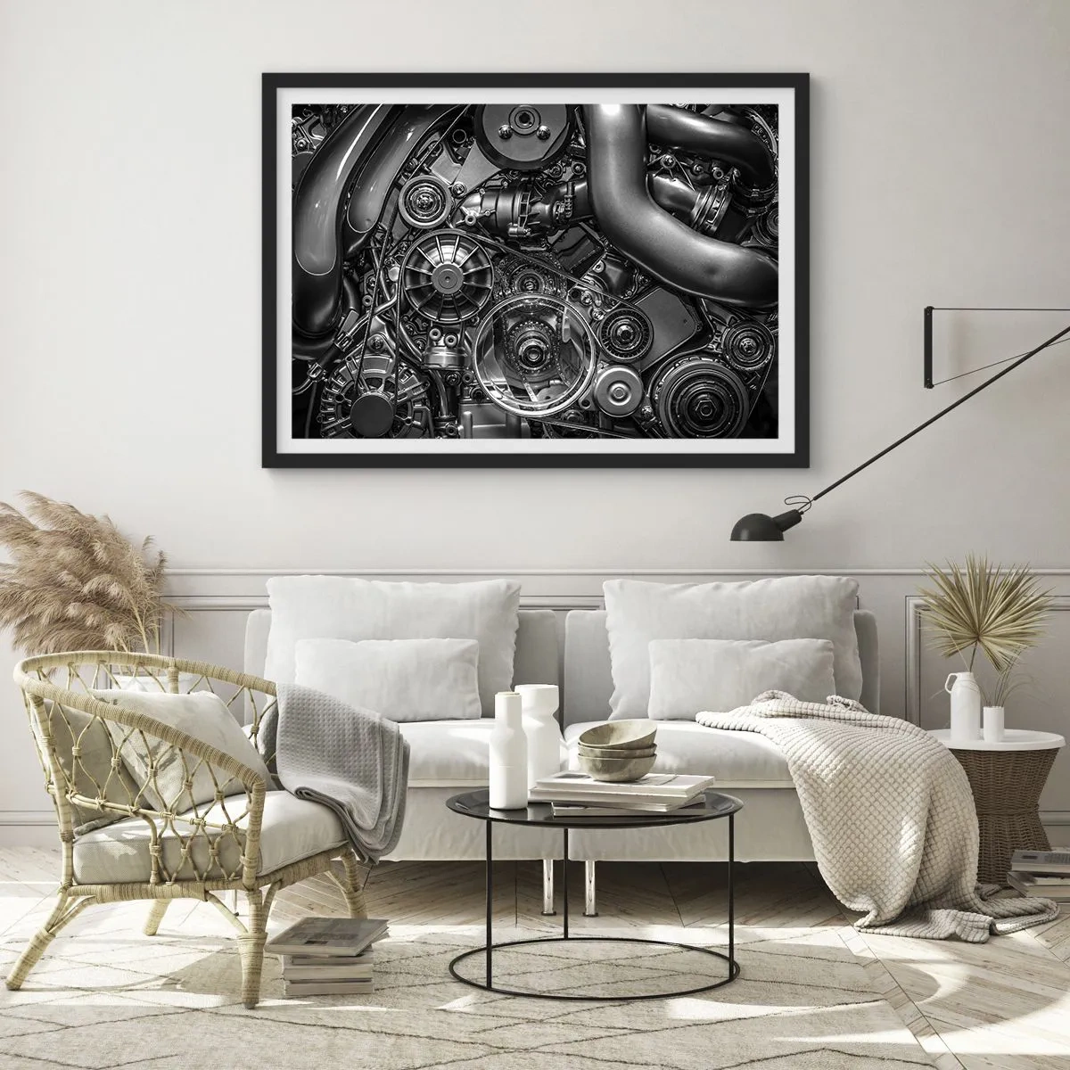 Poster în ramă neagră - Poezia mecanicii - 70x50 cm