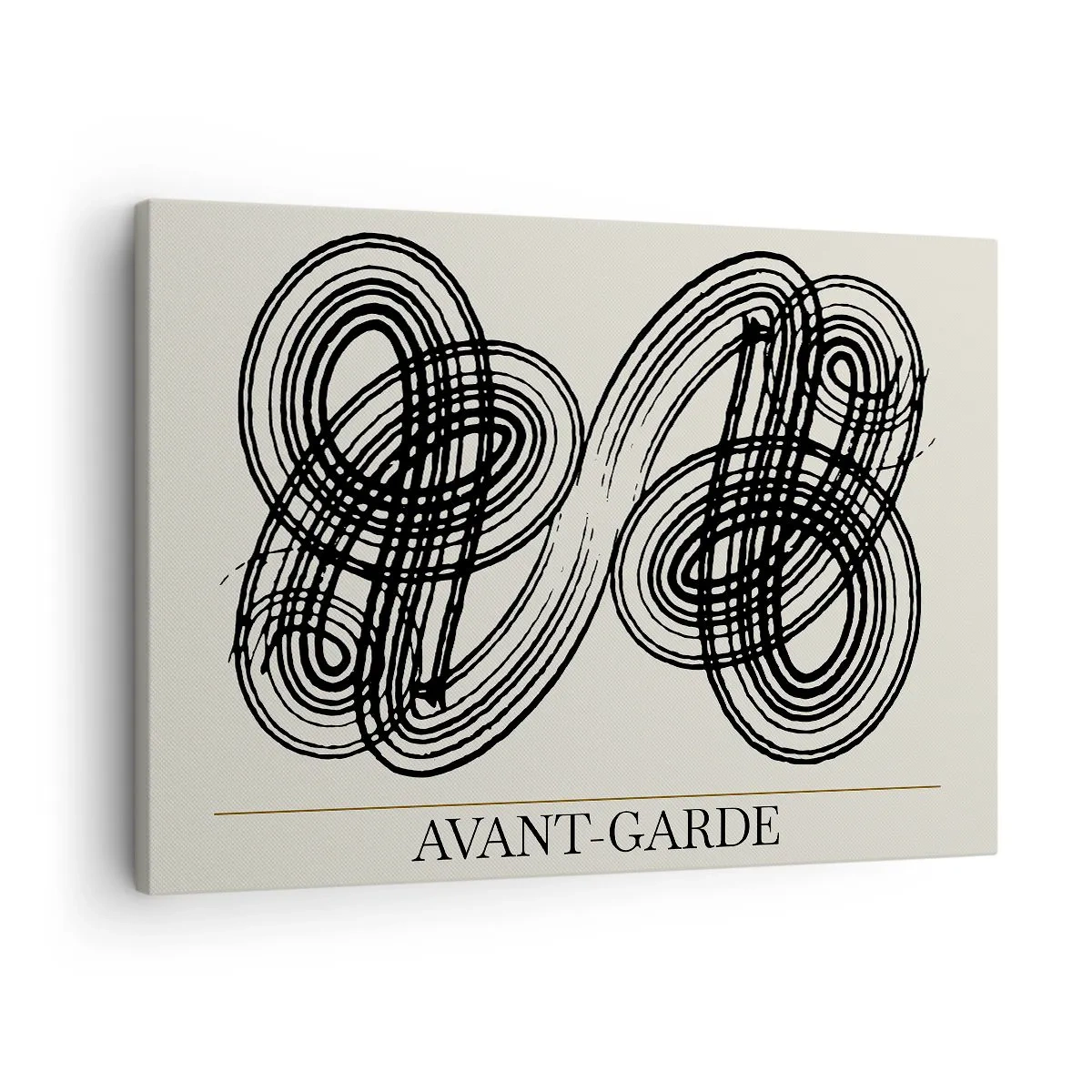 Tablou pe pânză Canvas - Linii negre abstracte pe un fundal deschis în stil avangardist. - 70x50cm - A apărut spontan - Decorațiune modernă pentru perete pentru living și dormitor ARTTOR