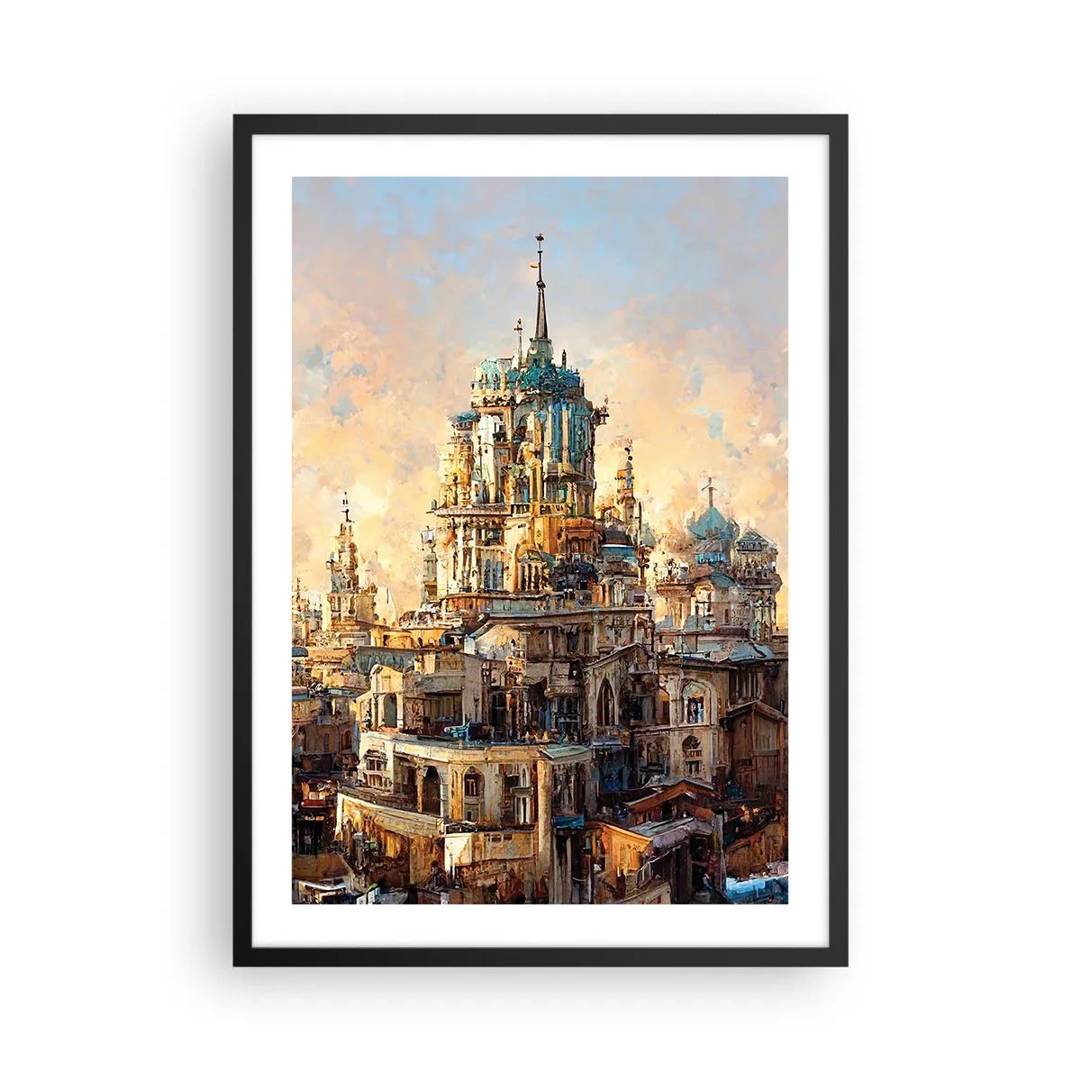 Poster în ramă neagră - Arhitectură monumentală în culori calde - 50x70cm - Orașul tuturor orașelor - Decorațiune modernă pentru perete pentru living și dormitor ARTTOR