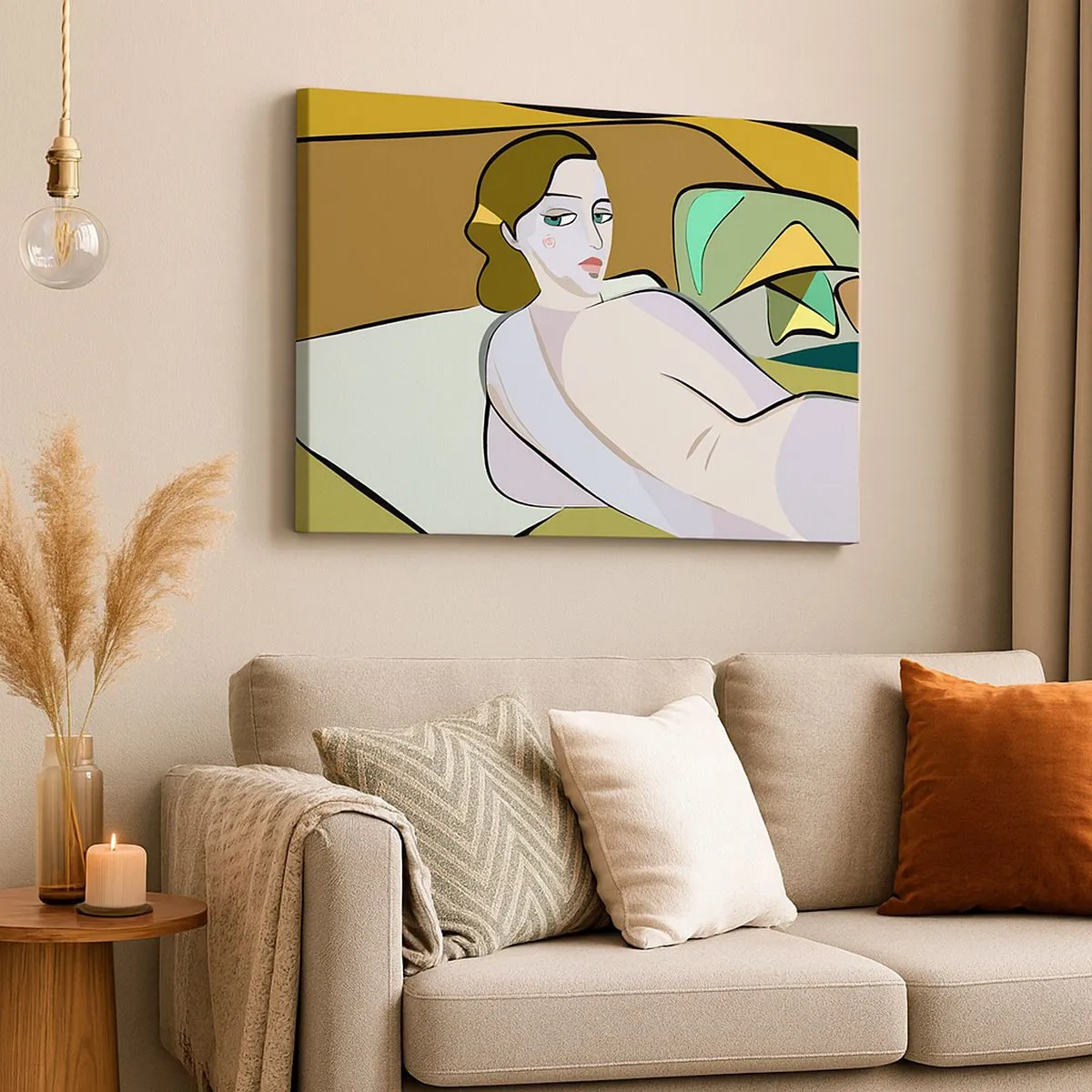 Tablou pe pânză Canvas - Figură abstractă în stil modern - 70x50cm - Portret intim - Decorațiune modernă pentru perete pentru living și dormitor ARTTOR