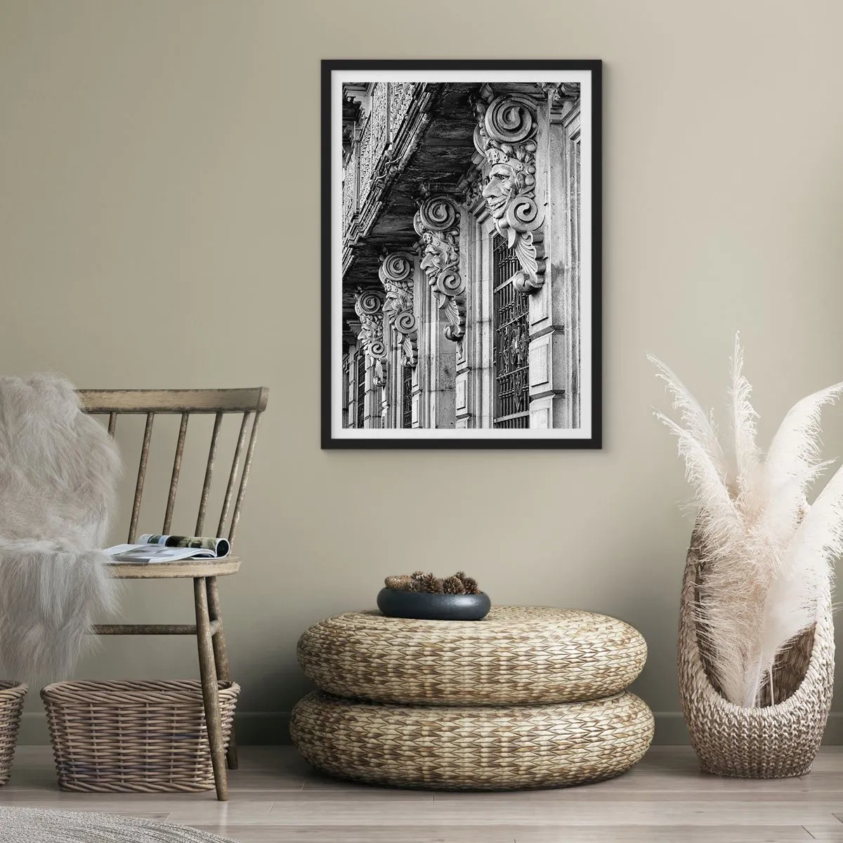 Poster în ramă neagră - Barcelona uimitoare - 50x70cm - Barcelona surprinzătoare - Decorațiune modernă pentru perete pentru living și dormitor ARTTOR