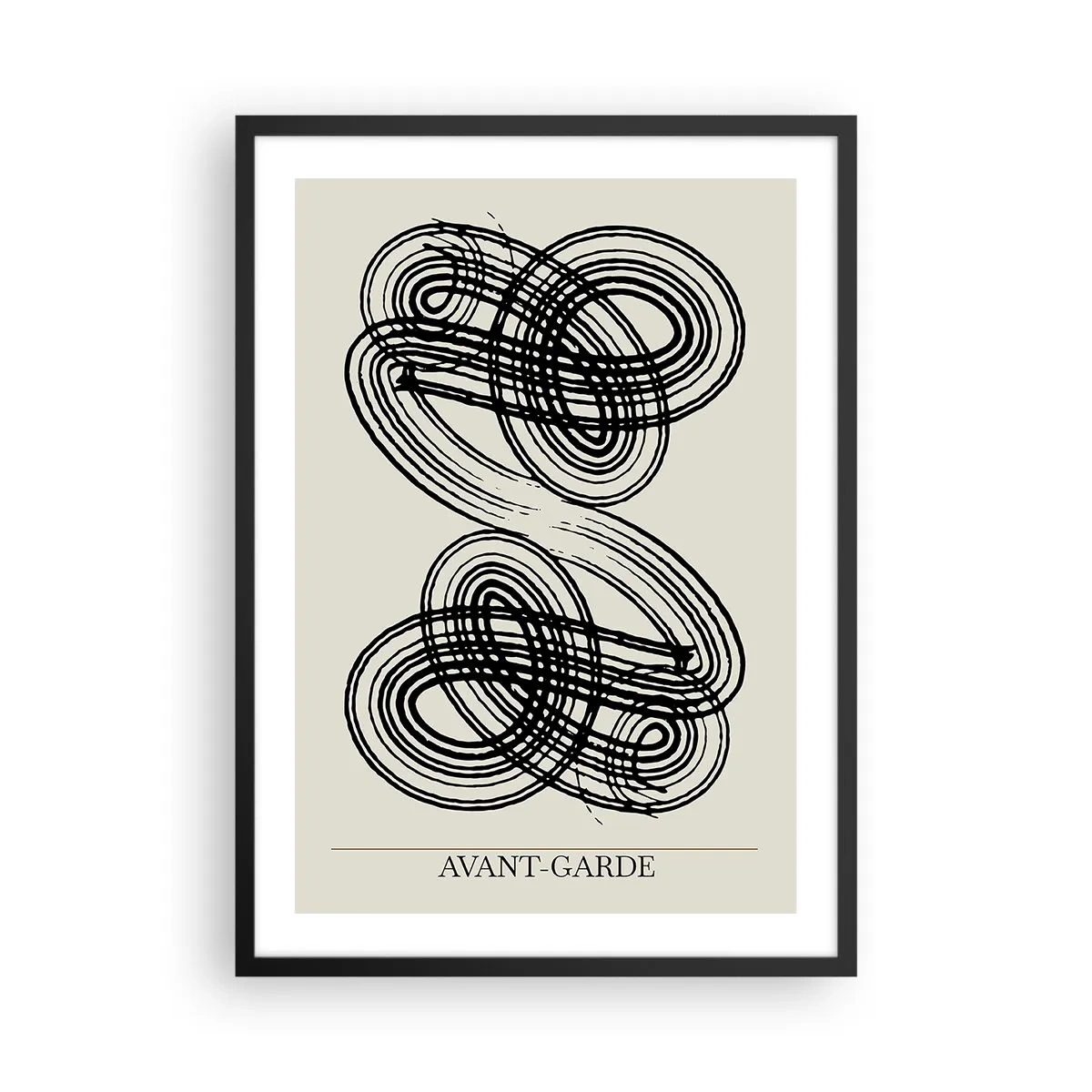 Poster în ramă neagră - Compoziție abstractă a liniilor avangardiste - 50x70cm - A apărut spontan - Decorațiune modernă pentru perete pentru living și dormitor ARTTOR