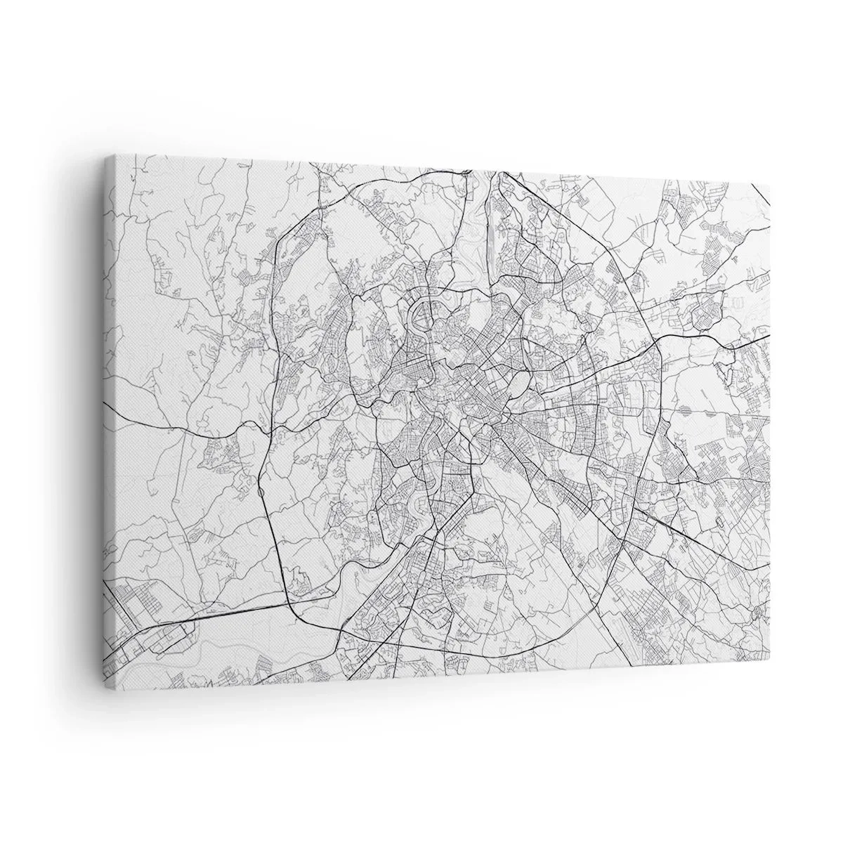 Tablou pe pânză Canvas - hartă a orașului în stil minimalist, cu linii delicate - 70x50cm - Cerc roman - Decorațiune modernă pentru perete pentru living și dormitor ARTTOR