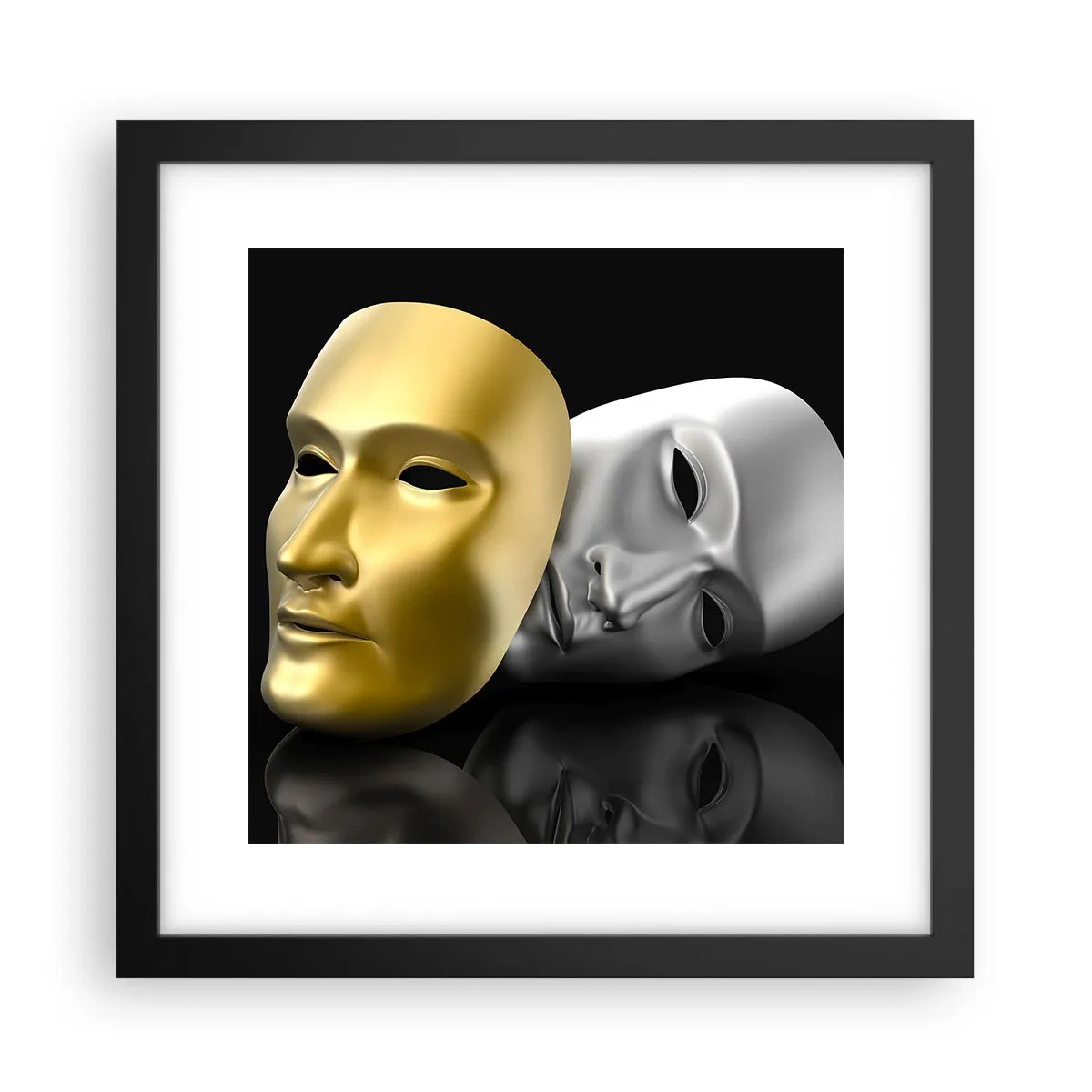 Poster în ramă neagră - Viața este teatru - 30x30 cm