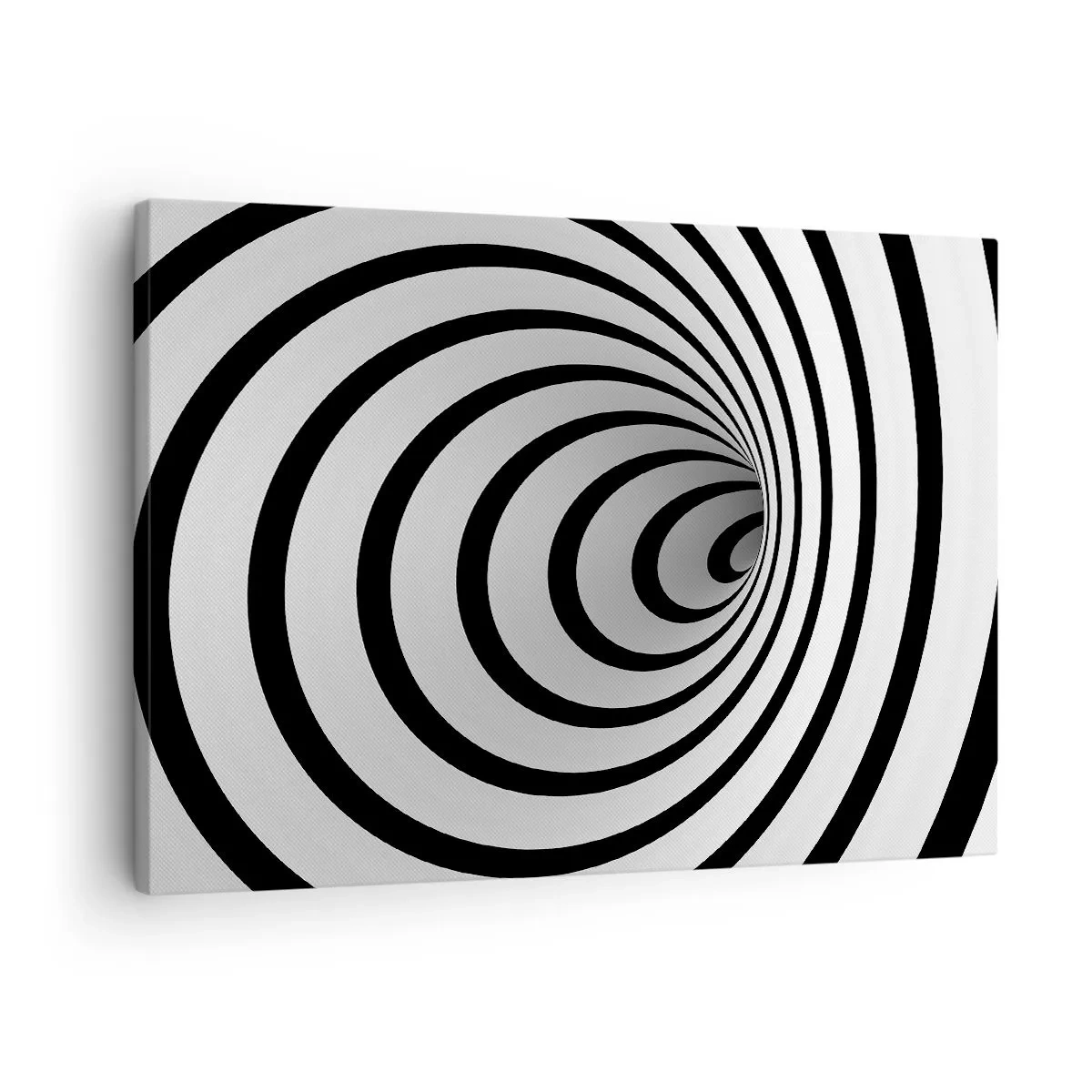 Tablou pe pânză Canvas - O spirală alb-negru creând un efect hipnotic - 70x50cm - Nu poți rezista nici uneia dintre ele? - Decorațiune modernă pentru perete pentru living și dormitor ARTTOR