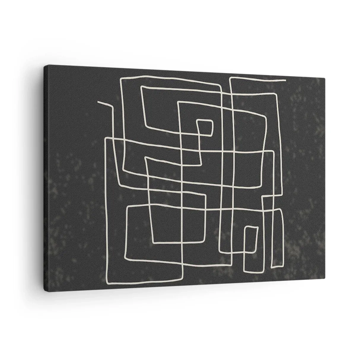 Tablou pe pânză Canvas - Model geometric abstract pe un fundal întunecat - 70x50cm - Nu atât de simplu - Decorațiune modernă pentru perete pentru living și dormitor ARTTOR