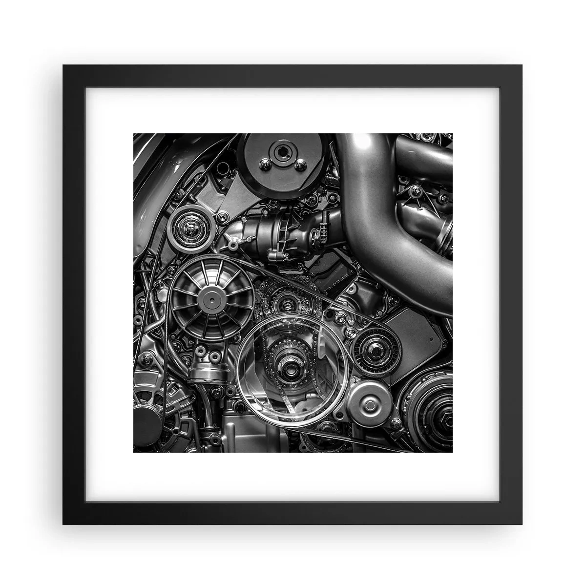 Poster în ramă neagră - Poezia mecanicii - 30x30 cm
