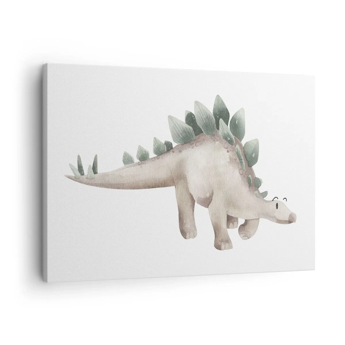 Tablou pe pânză Canvas - Un dinozaur drăguț în culori pastelate - 70x50cm - Prietenul tău - Decorațiune modernă pentru perete pentru living și dormitor ARTTOR