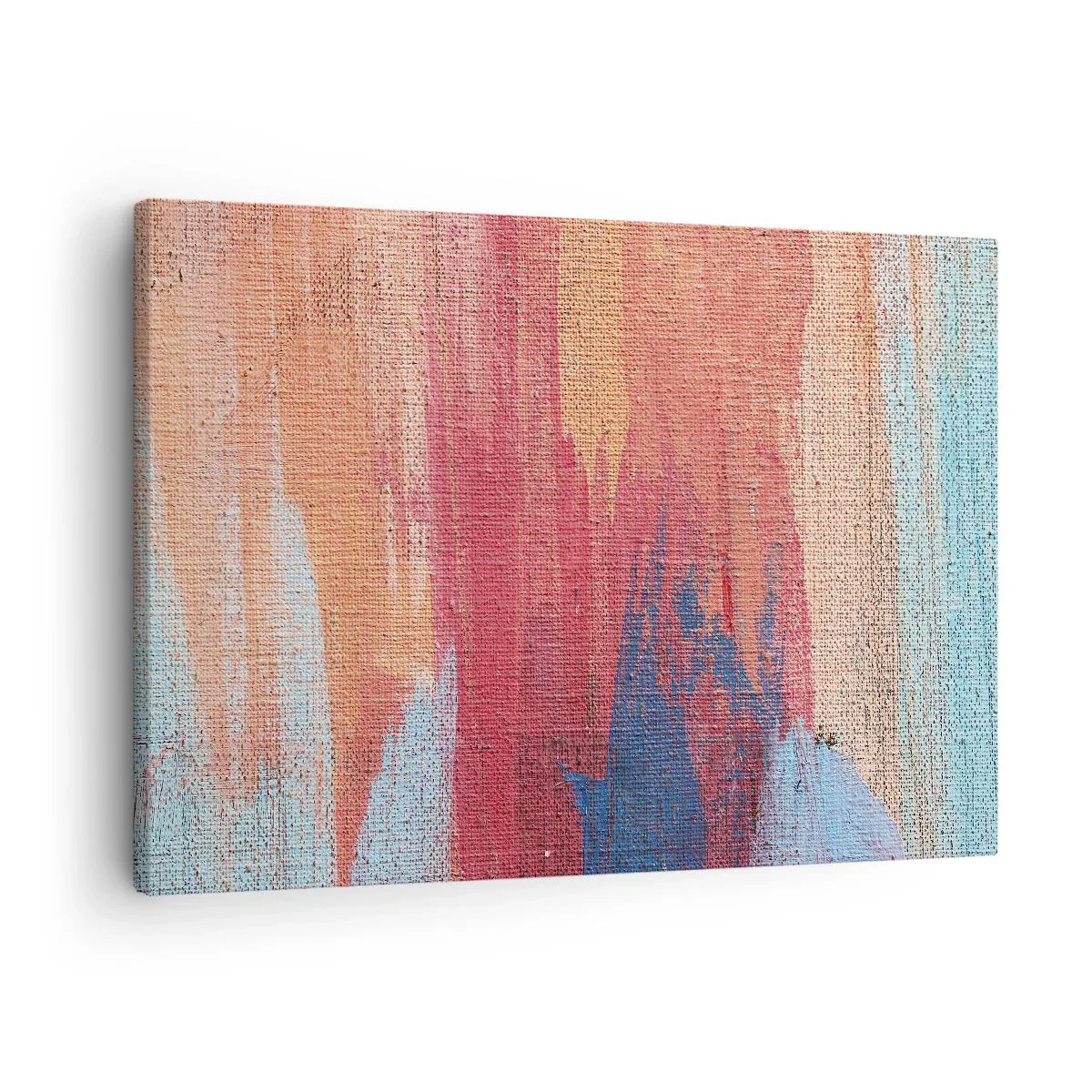 Tablou pe pânză Canvas - Tușe de pensulă abstracte colorate - 70x50cm - Plutind prin curcubeu - Decorațiune modernă pentru perete pentru living și dormitor ARTTOR