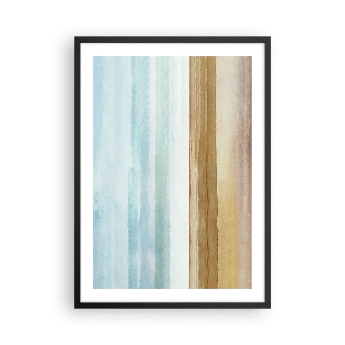 Poster în ramă neagră - Un peisaj minimalist în nuanțe pastelate - 50x70cm - Serenitate - Decorațiune modernă pentru perete pentru living și dormitor ARTTOR