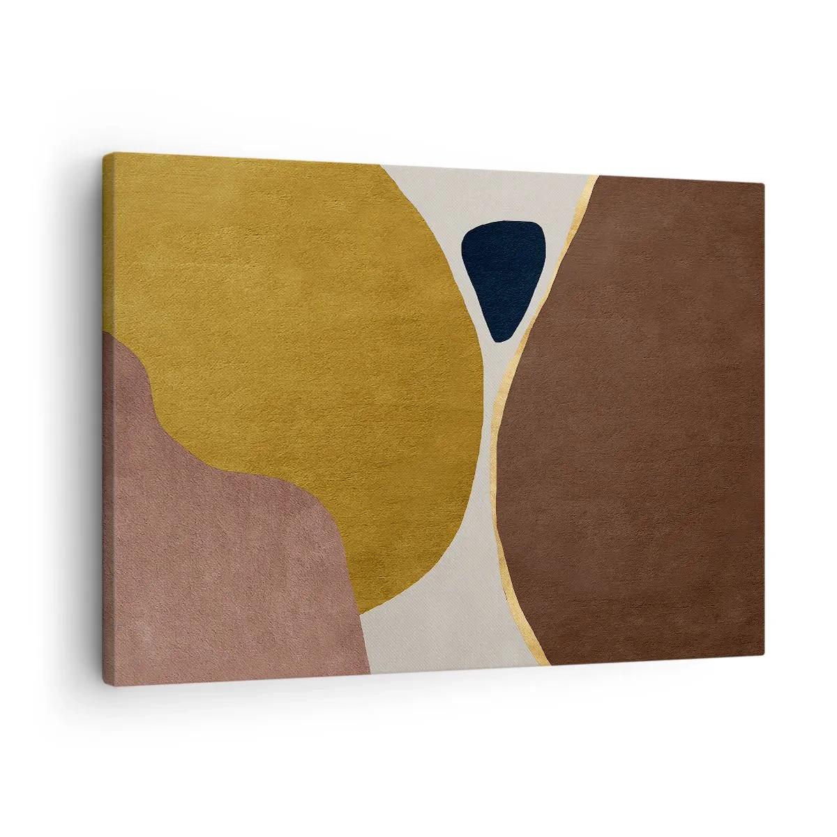 Tablou pe pânză Canvas - O compoziție abstractă cu forme geometrice în culori calde. - 70x50cm - Abstracție - un loc în spațiu - Decorațiune modernă pentru perete pentru living și dormitor ARTTOR