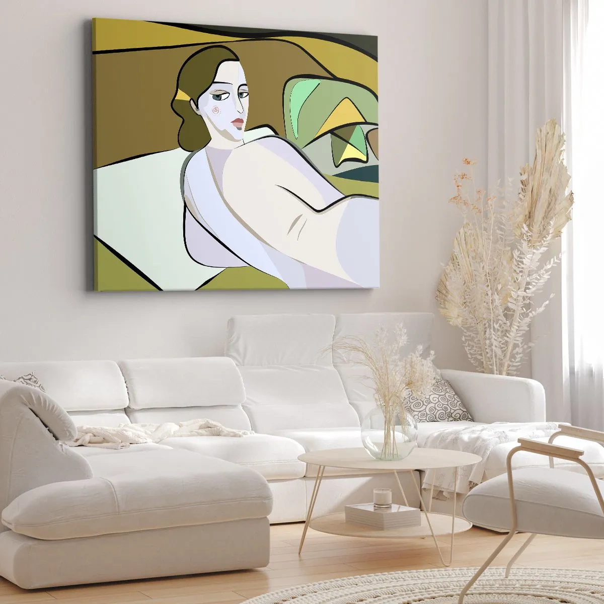 Tablou pe pânză Canvas - Figură abstractă în stil modern - 70x50cm - Portret intim - Decorațiune modernă pentru perete pentru living și dormitor ARTTOR