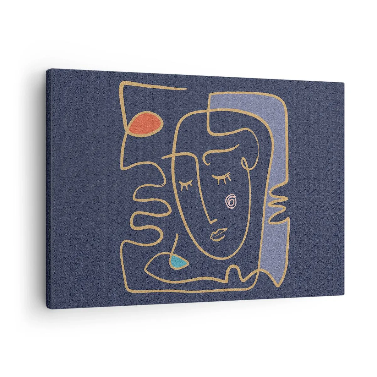 Tablou pe pânză Canvas - Portret facial abstract într-un stil minimalist - 70x50cm - În reverie - Decorațiune modernă pentru perete pentru living și dormitor ARTTOR