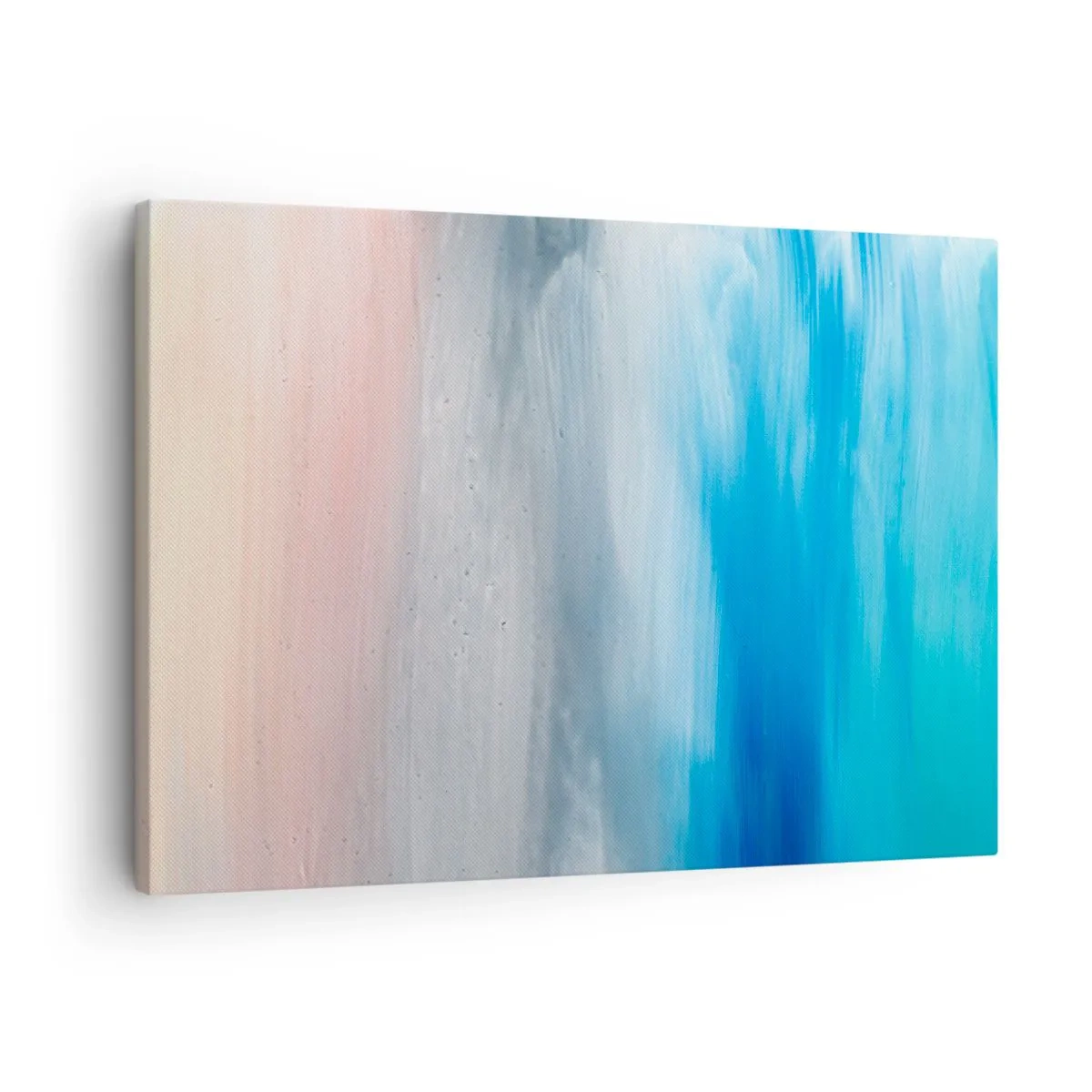 Tablou pe pânză Canvas - Pensule abstracte în nuanțe de albastru și roz - 70x50cm - Elemente: aer - Decorațiune modernă pentru perete pentru living și dormitor ARTTOR