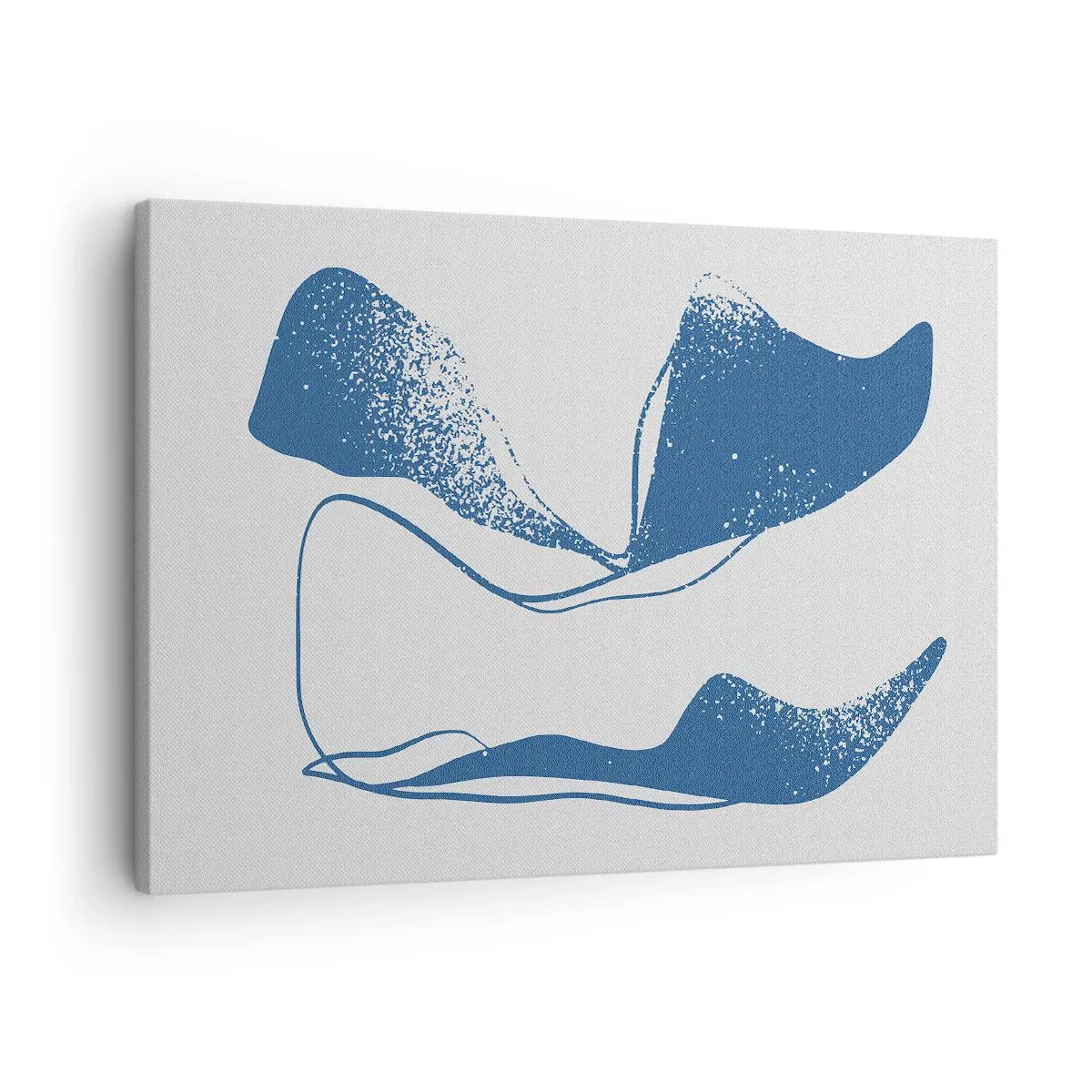 Tablou pe pânză Canvas - Forme abstracte în nuanțe albastre pe fundal alb - 70x50cm - Abstracție înaripată - Decorațiune modernă pentru perete pentru living și dormitor ARTTOR