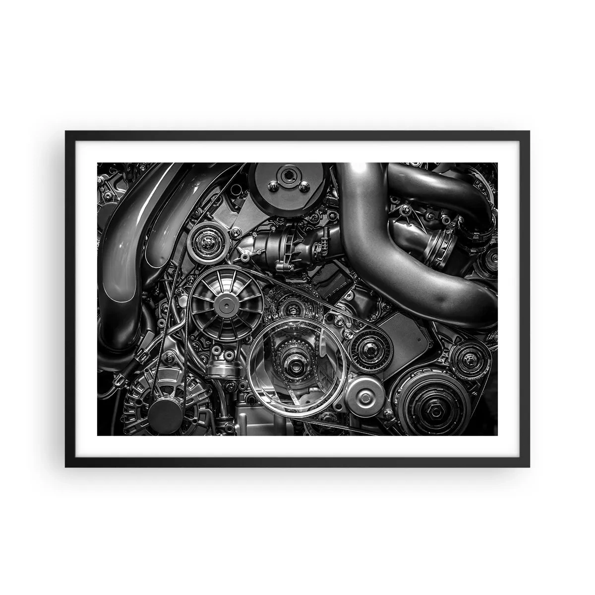 Poster în ramă neagră - Poezia mecanicii - 70x50 cm