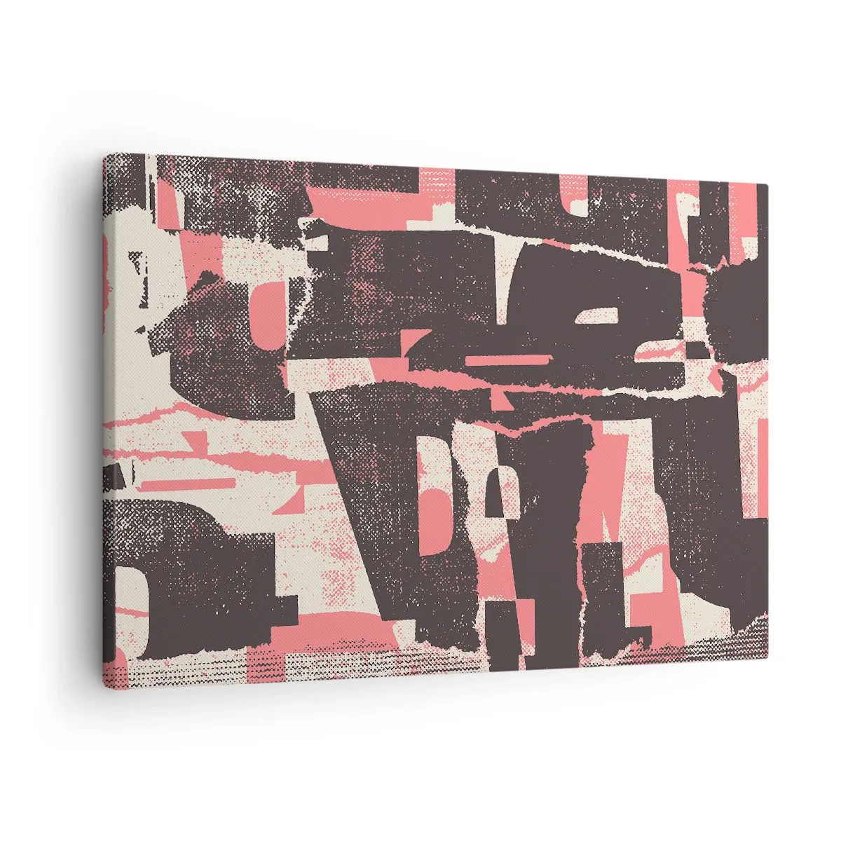 Tablou pe pânză Canvas - O compoziție abstractă în nuanțe de roz și maro. - 70x50cm - Toată această agitație - Decorațiune modernă pentru perete pentru living și dormitor ARTTOR