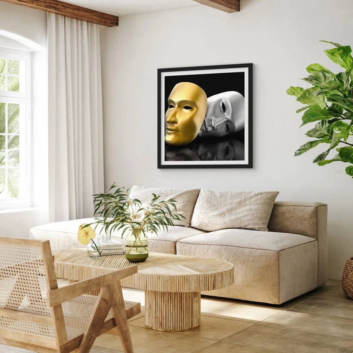 Poster în ramă neagră - Viața este teatru - 30x30 cm