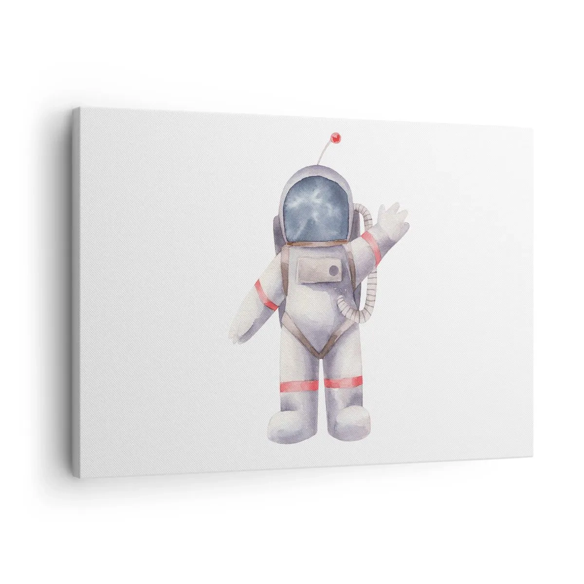 Tablou pe pânză Canvas - Astronaut în stil acuarelă pe fundal alb - 70x50cm - Pe curând! - Decorațiune modernă pentru perete pentru living și dormitor ARTTOR