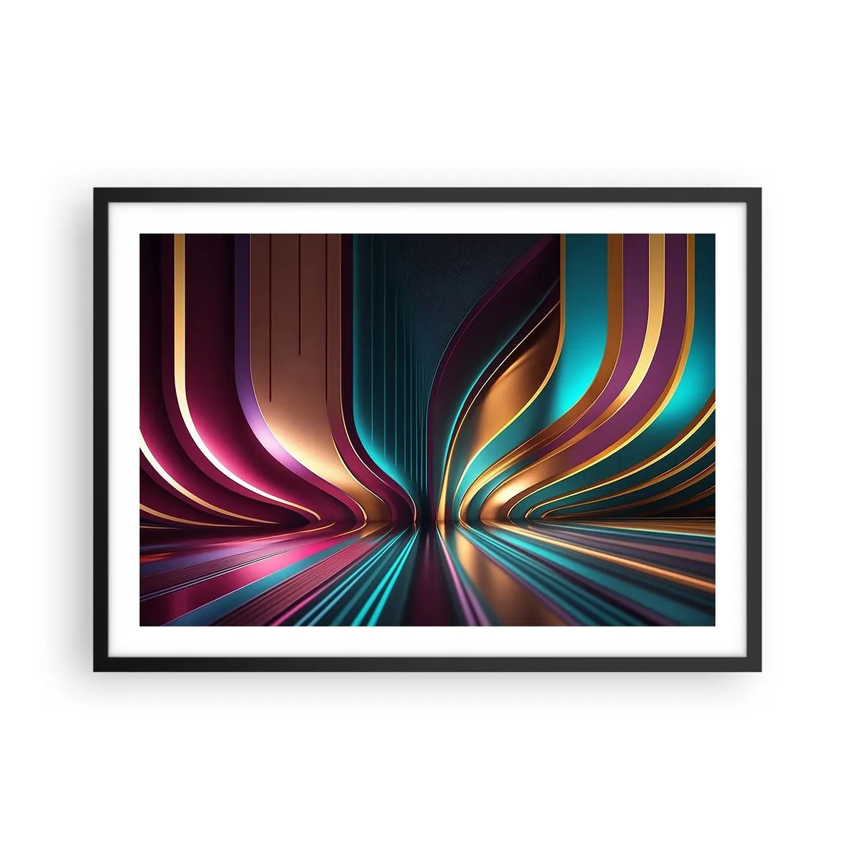 Poster în ramă neagră - Arhitectură de lumină - 70x50 cm