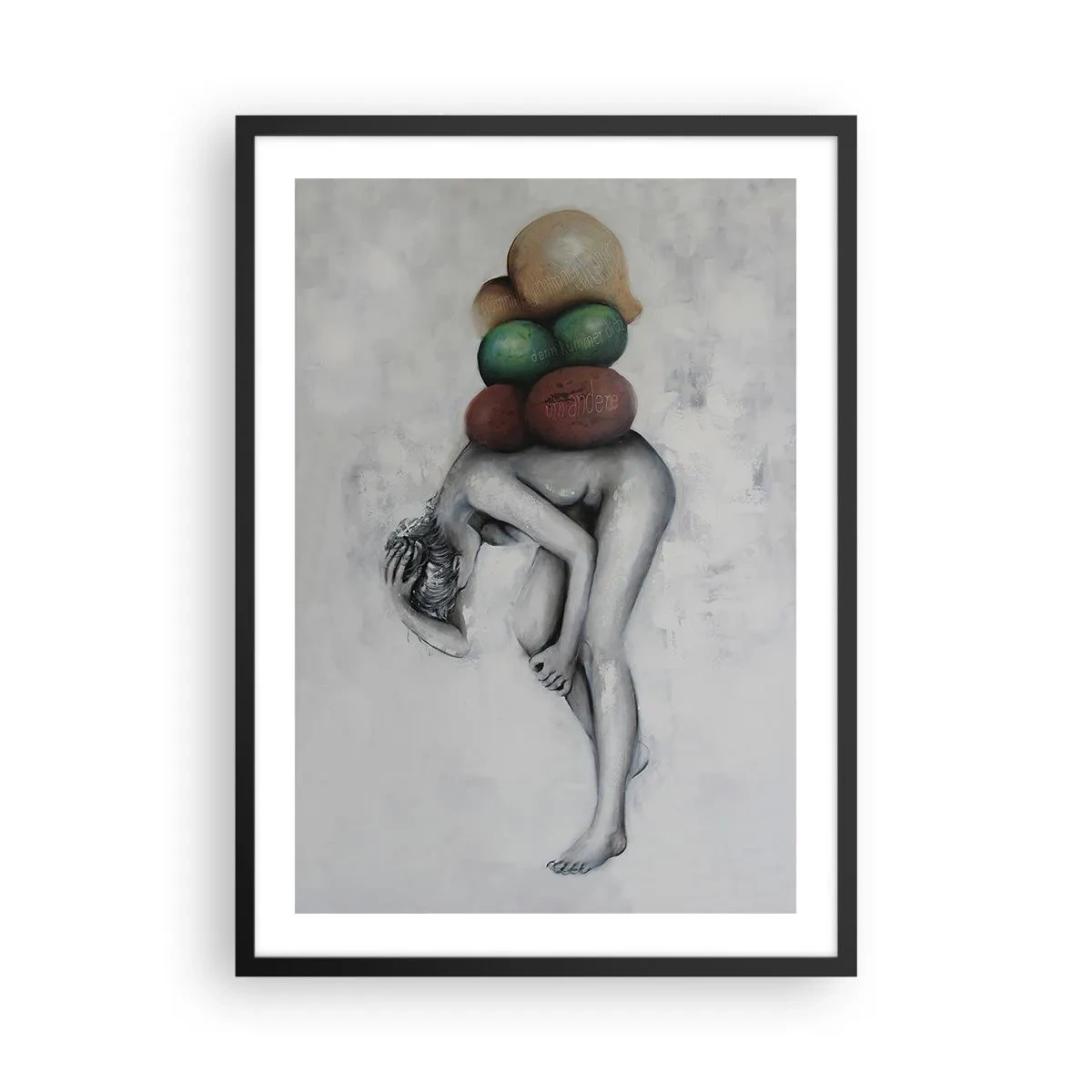 Poster în ramă neagră - Povara vieții - 50x70cm - Povara vieții - Decorațiune modernă pentru perete pentru living și dormitor ARTTOR