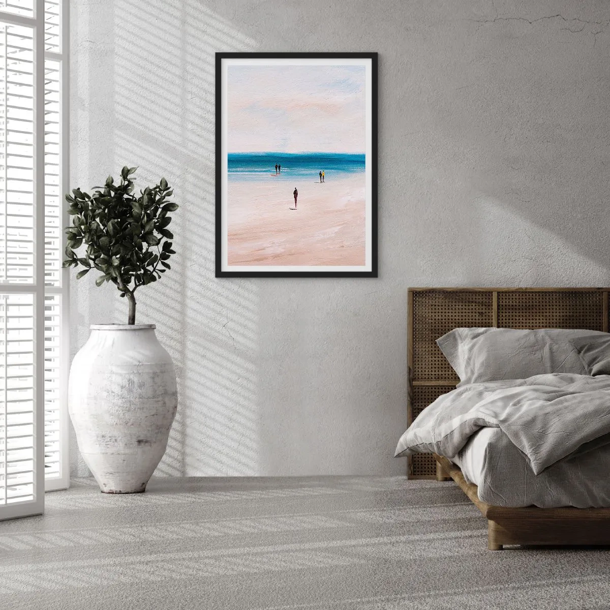 Poster în ramă neagră - Scenă minimalistă pe plajă - 50x70cm - Nevoia naturală - Decorațiune modernă pentru perete pentru living și dormitor ARTTOR