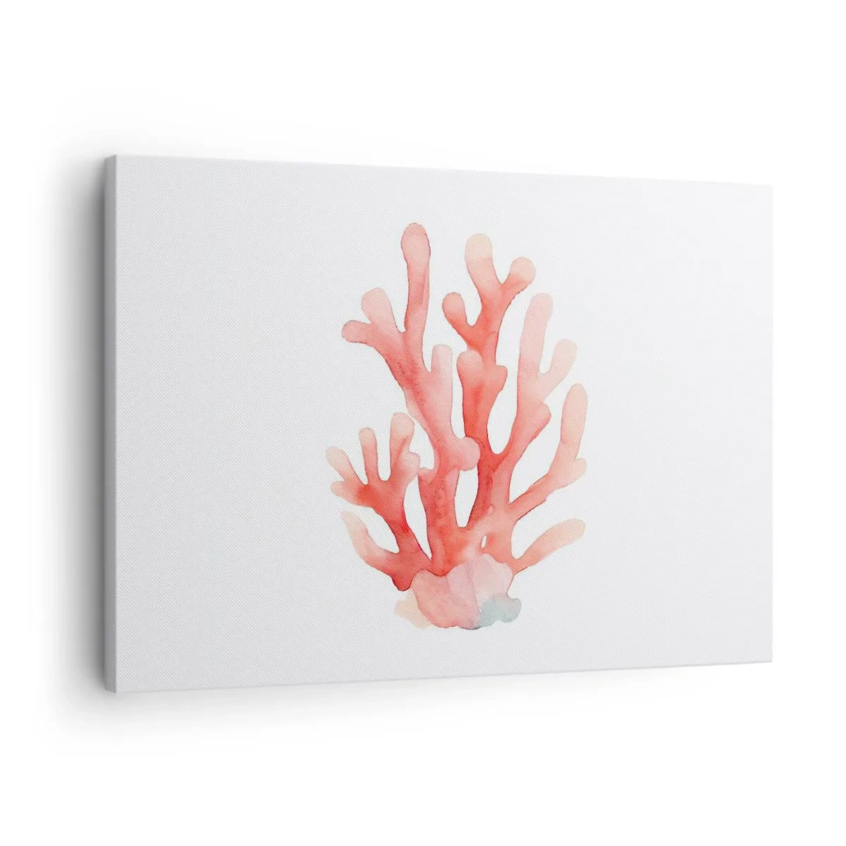 Tablou pe pânză Canvas - O ilustrație subtilă a coralului în nuanțe pastelate - 70x50cm - Culoare de coral - Decorațiune modernă pentru perete pentru living și dormitor ARTTOR