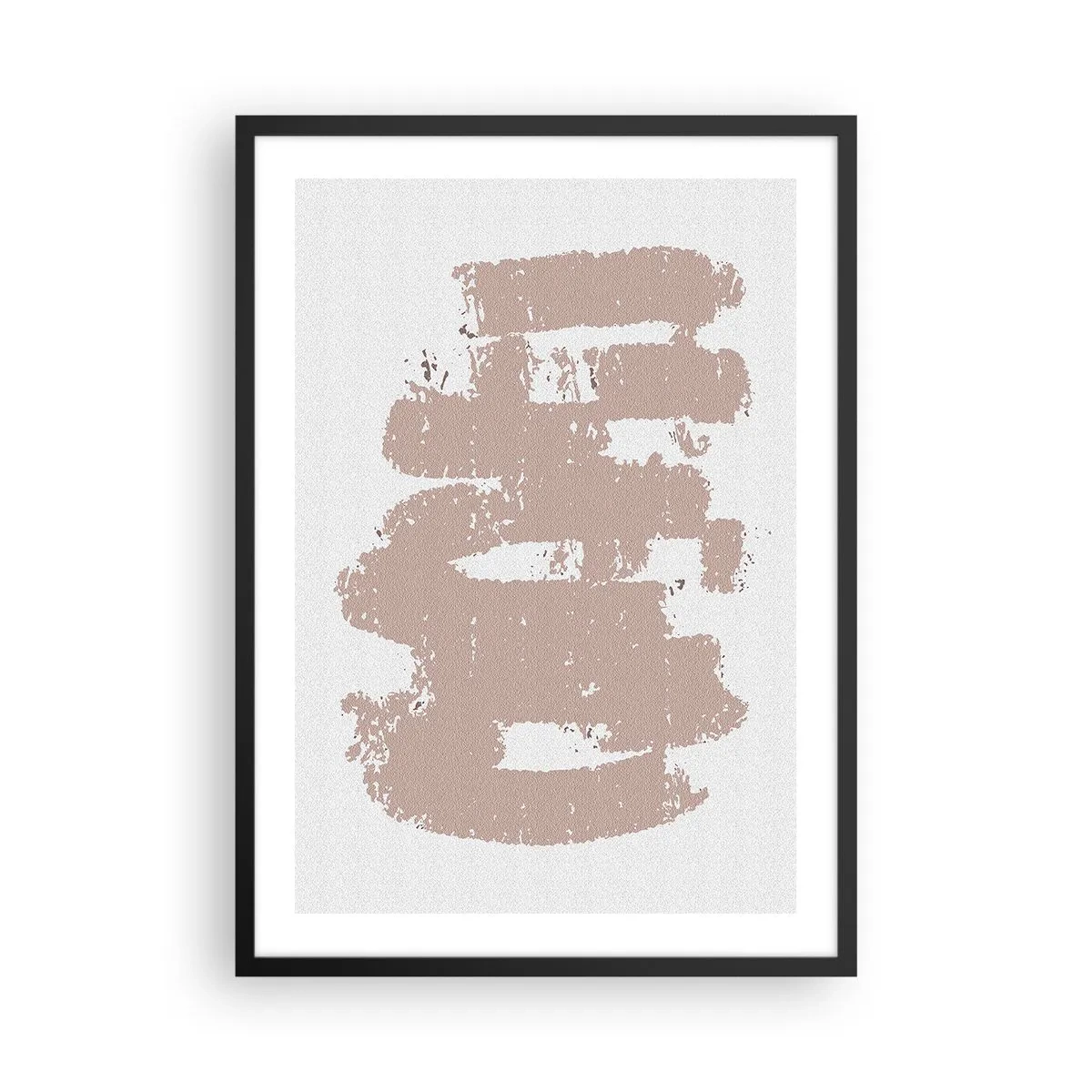 Poster în ramă neagră - O compoziție minimalistă în nuanțe de bej - 50x70cm - Abstracție în roz moale - Decorațiune modernă pentru perete pentru living și dormitor ARTTOR