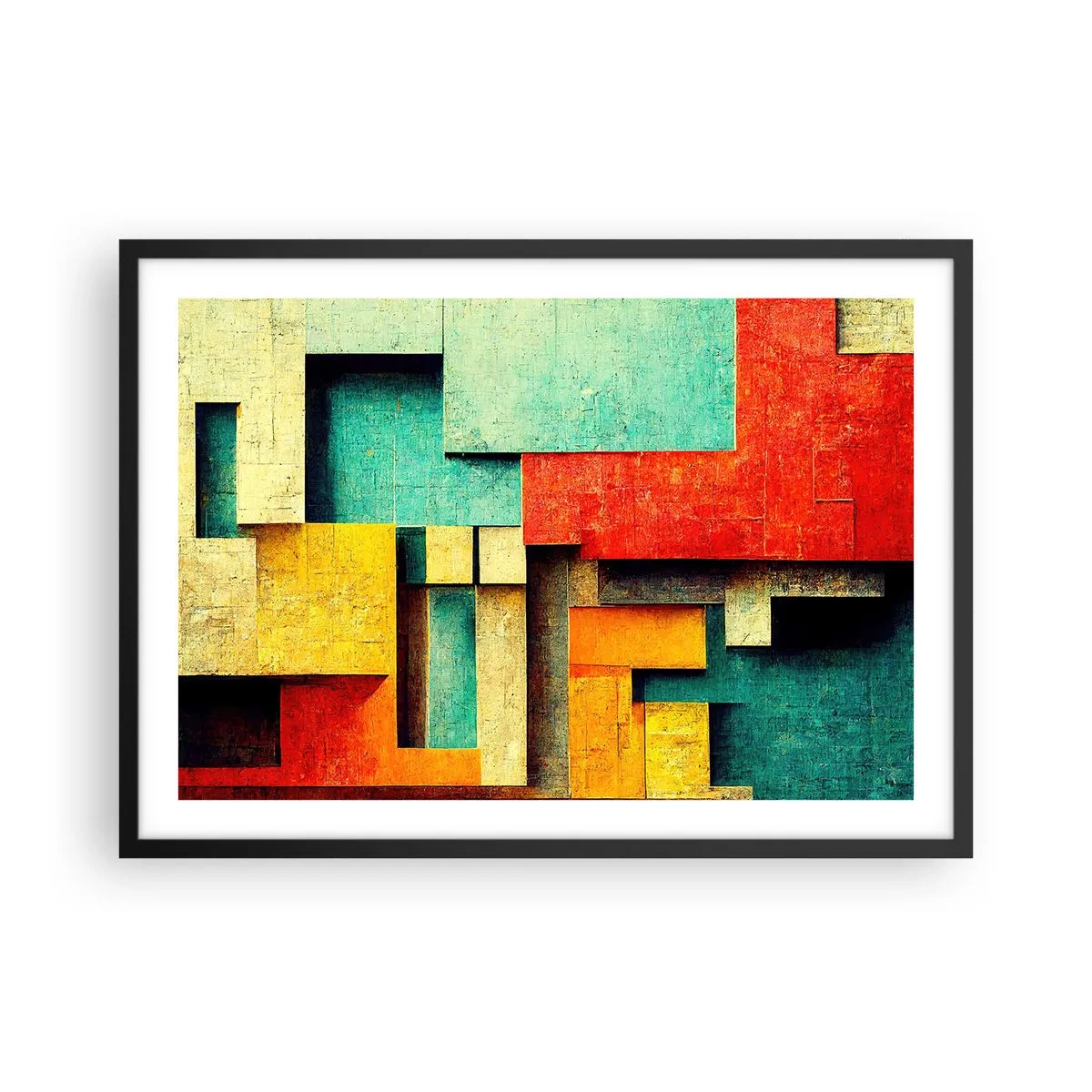 Poster în ramă neagră - Festival de unghiuri drepte - 70x50 cm