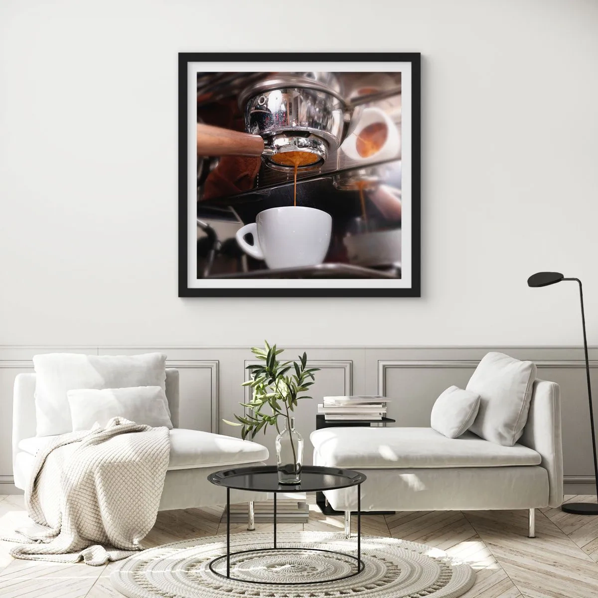 Poster în ramă neagră - Cel mai bun moment al zilei - 30x30 cm