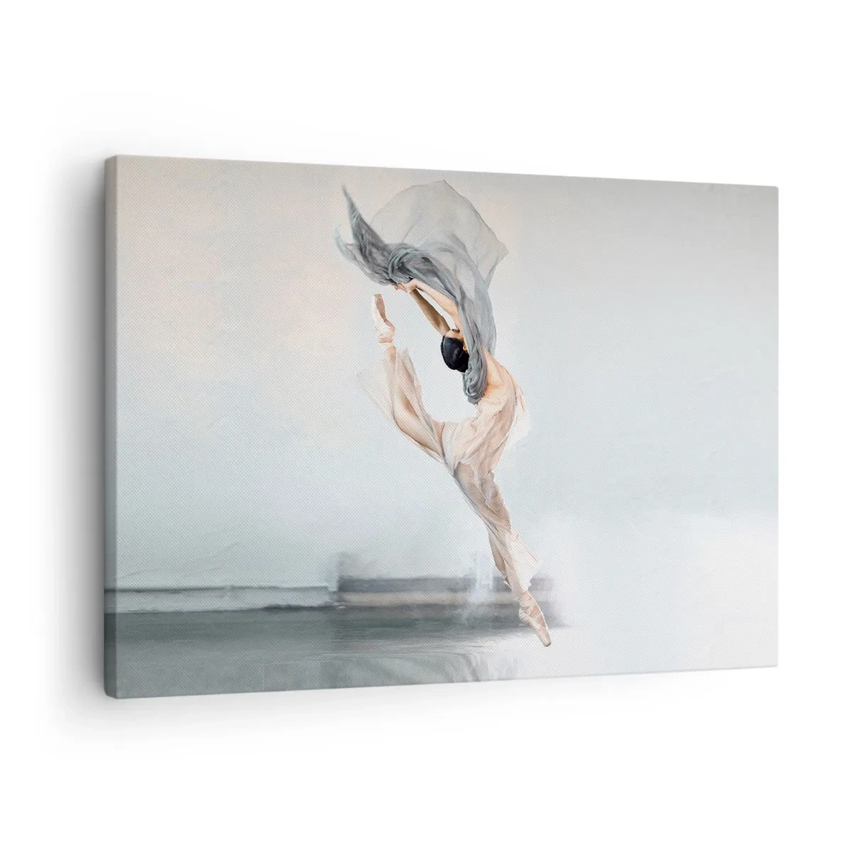 Tablou pe pânză Canvas - Un dansator în mișcare dinamică pe un fundal luminos - 70x50cm - În exaltare de dans - Decorațiune modernă pentru perete pentru living și dormitor ARTTOR